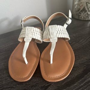 CELIA | White Ankle Strap Sandals